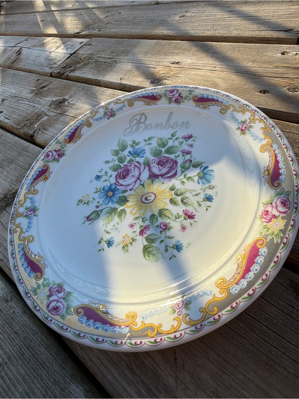 Vintage Limoges France “Bonbon” Floral Serving Bowl Plate Hand Decorated - Picture 4 of 13